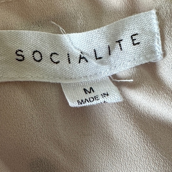 *SOCIALITE* Light Pink x Black Polka Dot Tank Top Size Medium - Picture 7 of 8